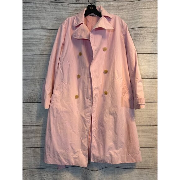 Barneys New York Pink Double-Breasted Trench Coat With Belt Size 8/42 - Picture 2 of 9